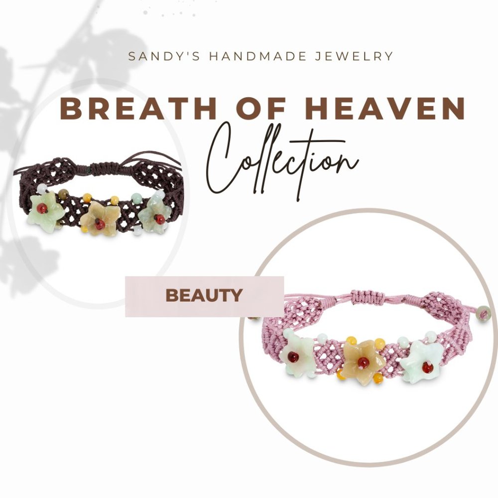 Exhilarating Breath of Heaven Flower Handmade Jade Bracelet